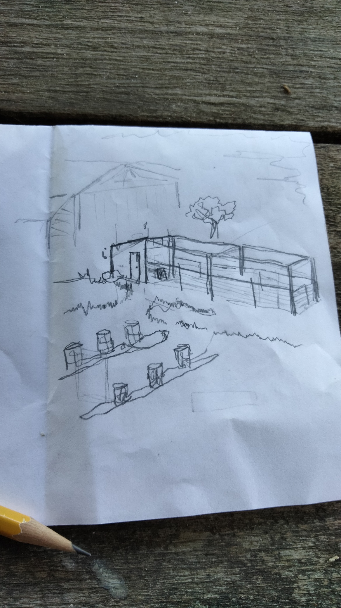 An envelope sketch of a chicken coop